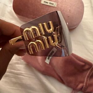 Miu Miu Black and Gold Women's Sunglasses